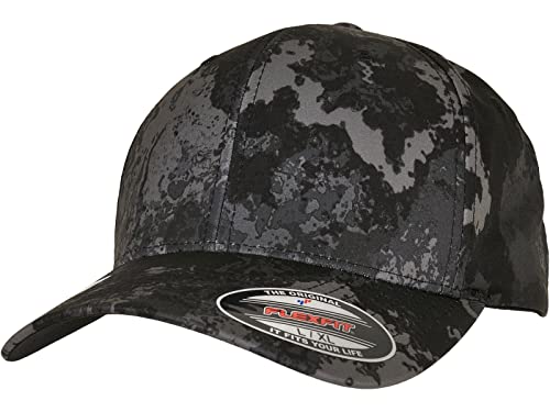 Flexfit Unisex 6277VC-Flexfit Veil Camo Cap Baseballkappe, Poseidon Black, L/XL von Flexfit