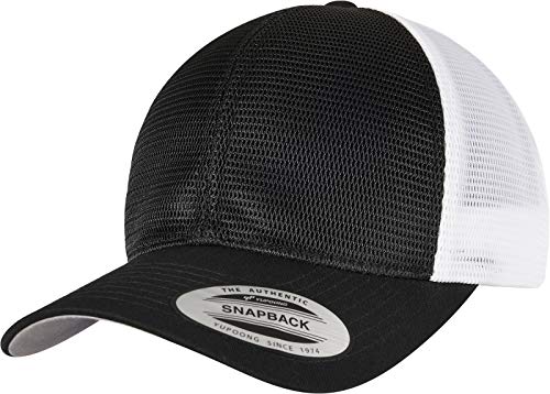 Flexfit Unisex 6360T-360° Omnimesh 2-Tone Cap Baseballkappe, Black/White, one Size von Flexfit