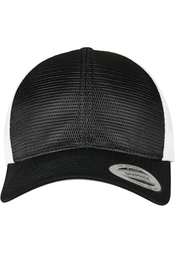 Flexfit Unisex 6360T-360° Omnimesh 2-Tone Cap Baseballkappe, Black/White, one Size von Flexfit