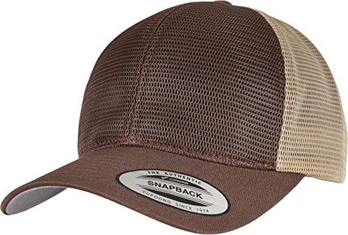 Flexfit Unisex 6360T-360° Omnimesh 2-Tone Cap Baseballkappe, Brown/Khaki, one Size von Flexfit