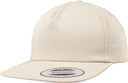 Flexfit Unstructured 5-Panel Snapback Cap, Khaki, One Size von Flexfit