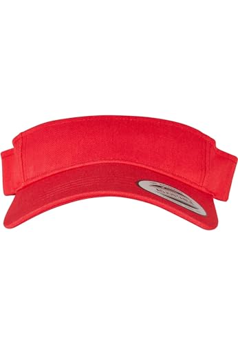 Flexfit Yupoong Damen und Herren Curved Visor Cap - Unisex Sonnenblende mit Klettverschluss - Farbe red one size von Flexfit