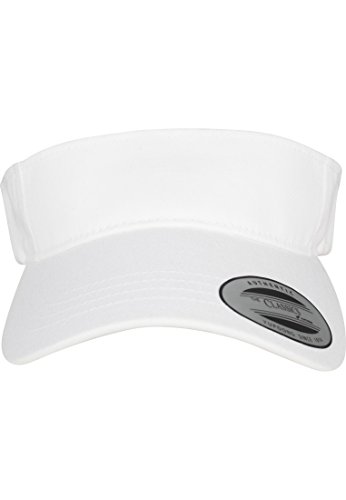 Flexfit Yupoong Damen und Herren Curved Visor Cap - Unisex Sonnenblende mit Klettverschluss Weiß, Einheitsgröße von Flexfit