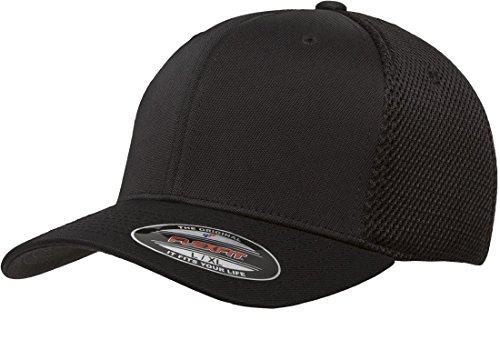 Flexfit Herren Ultrafibre Airmesh Fitted Trucker-Mütze, Schwarz, S-M von Flexfit