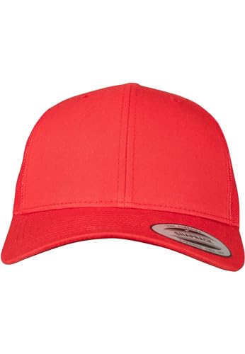 Flexfit Unisex Retro Trucker Cap, klassische Trucker Cap mit Mesh-Rückseite, one size, red von Flexfit