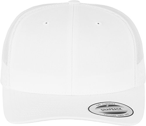 YUPOONG Flexfit Snapback Unisex Baseball-Mütze | Trucker Kappe Mesh Basecap, Weiß (white), Gr. One size von Flexfit