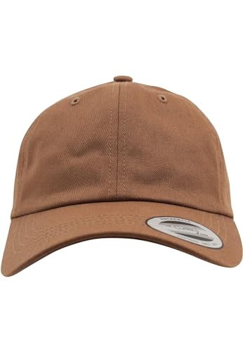 Yupoong Flexfit Low Profile Cotton Twill Unisex Dad Hat Cap für Damen und Herren, 6 Panel Baseball Cap unstructured mit Messingverschluss, tan, One Size von Flexfit