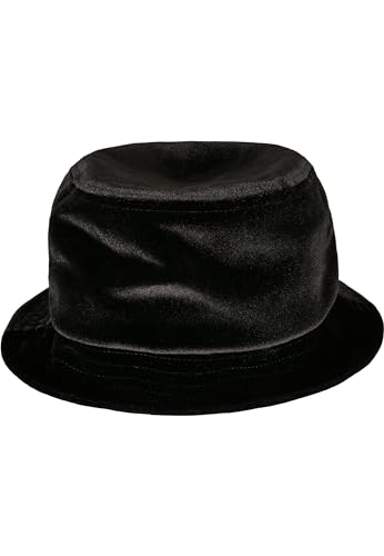 Yupoong Flexfit Unisex Velvet Bucket Hat Fischerhut aus angenehmem Samt-Material, schimmernder Anglerhut, Einheitsgröße One Size von Flexfit
