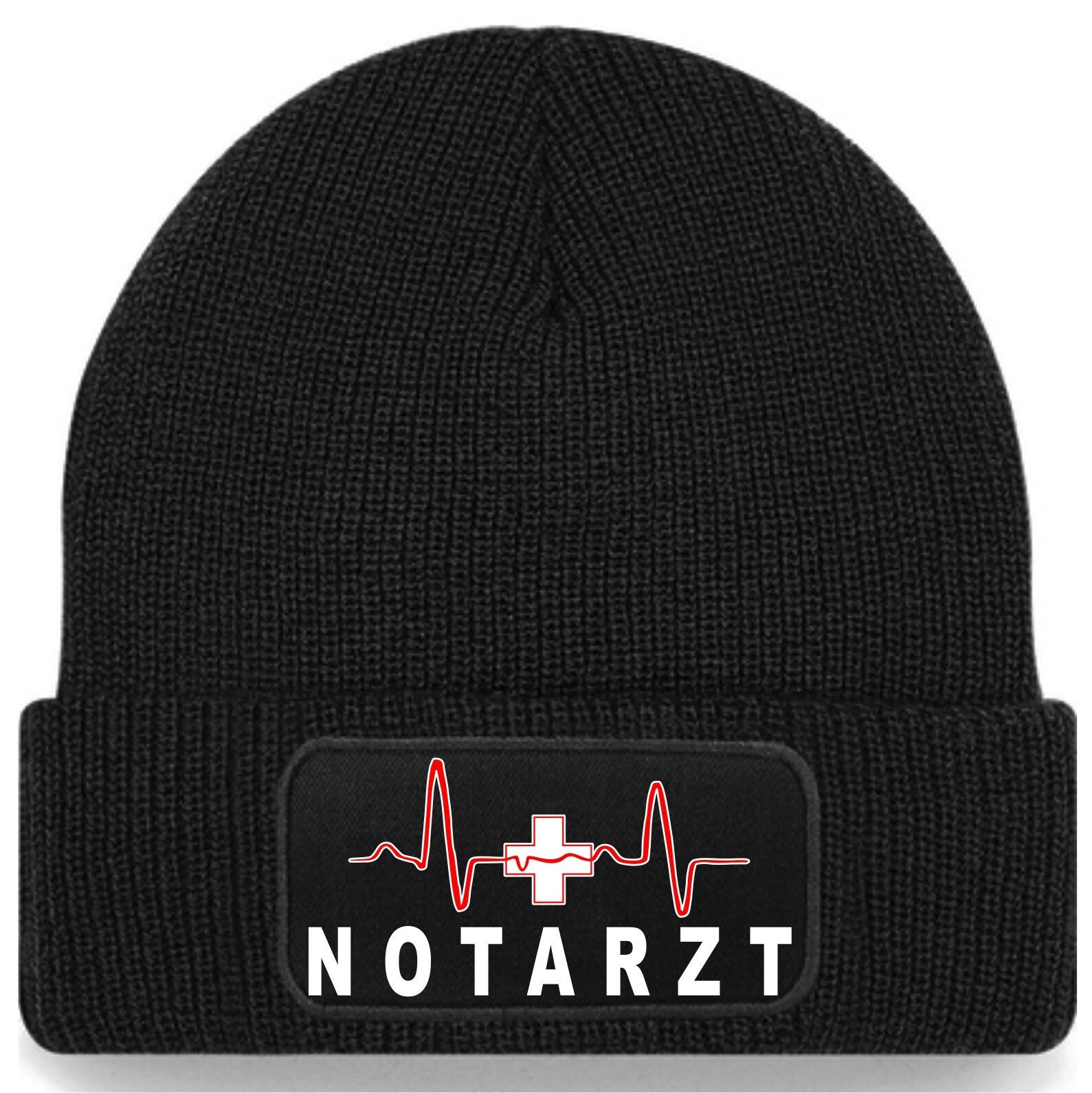Notarzt Herzlinie Ekg Linie Beanie Mützen Kopfbekleidung Flexidesign Motiv Logo 61 von Flexi1design