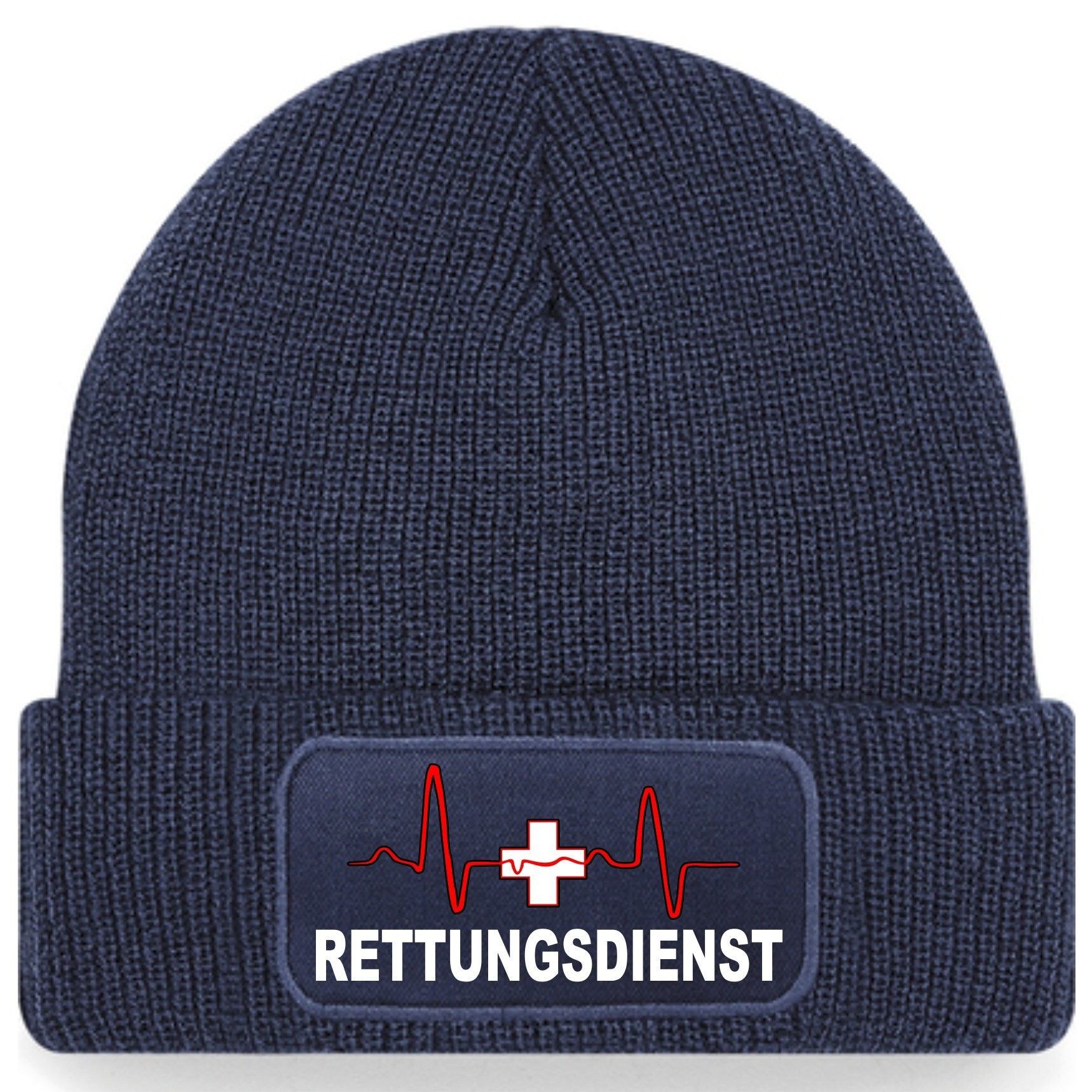 Rettungsdienst Notarzt Herzlinie Ekg Linie Beanie Mützen Kopfbekleidung Flexidesign Motiv Logo 5 von Flexi1design