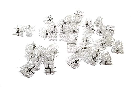 100 Mini Haarklammern, Hair Clips, Mädchen, Damen, Orchideen Klammern transparent 10x13 von FlexiStore