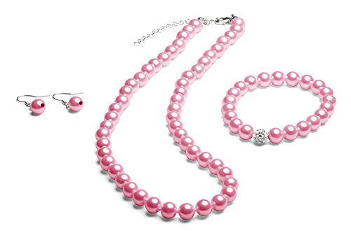 FlexiStore Perlenkette mit Armband und Ohrringen - Perlenkette, Perlen, Edelstahl, Perle FlexiStore Perlenkette mit Armband und Ohrringen - Perlenkette, Perlen, Edelstahl, Perle von FlexiStore