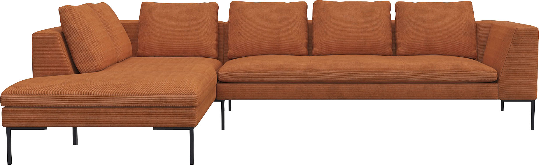 FLEXLUX Ecksofa "Loano", modernes Sofa, frei im Raum stellbar, lose Kissen, Kaltschaum im Sitz von Flexlux