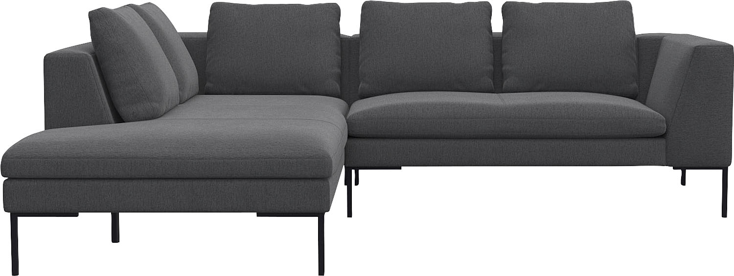 FLEXLUX Ecksofa "Loano", modernes Sofa, frei im Raum stellbar, lose Kissen, Kaltschaum im Sitz von Flexlux