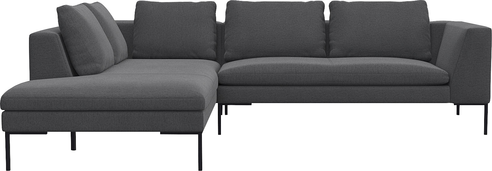 FLEXLUX Ecksofa "Loano", modernes Sofa, frei im Raum stellbar, lose Kissen, Kaltschaum im Sitz von Flexlux