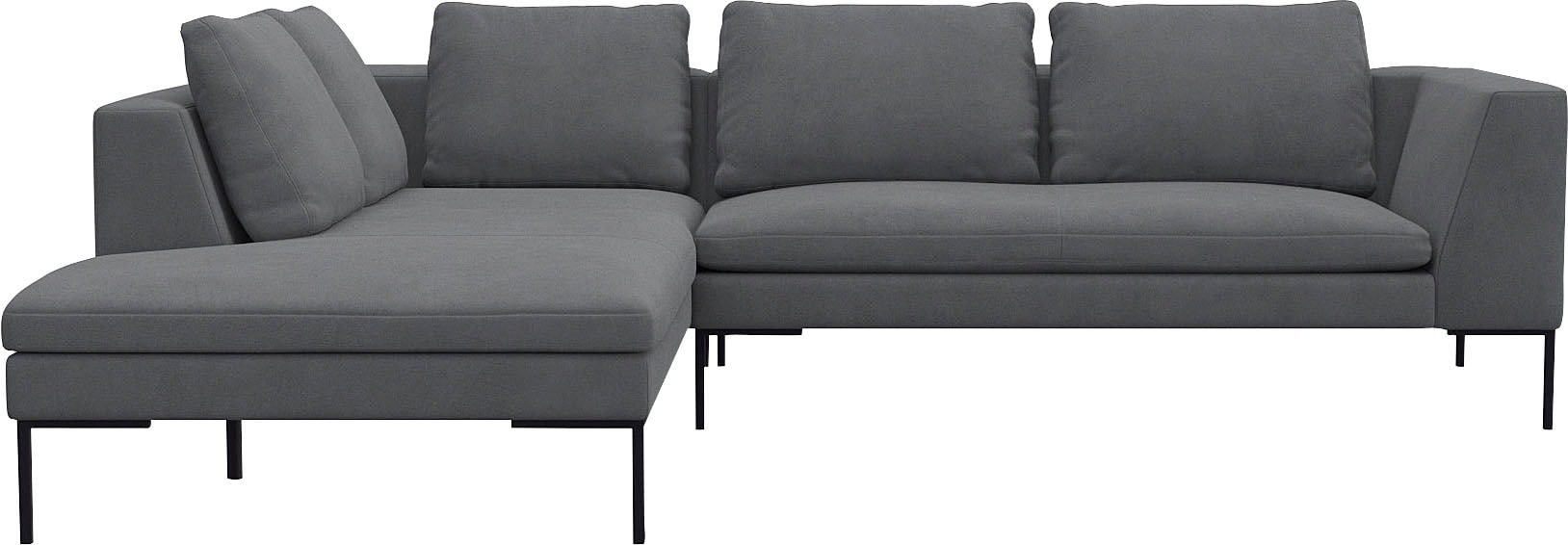 FLEXLUX Ecksofa "Loano", modernes Sofa, frei im Raum stellbar, lose Kissen, Kaltschaum im Sitz von Flexlux