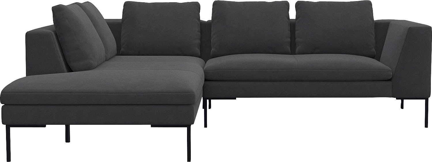 FLEXLUX Ecksofa "Loano", modernes Sofa, frei im Raum stellbar, lose Kissen, Kaltschaum im Sitz von Flexlux