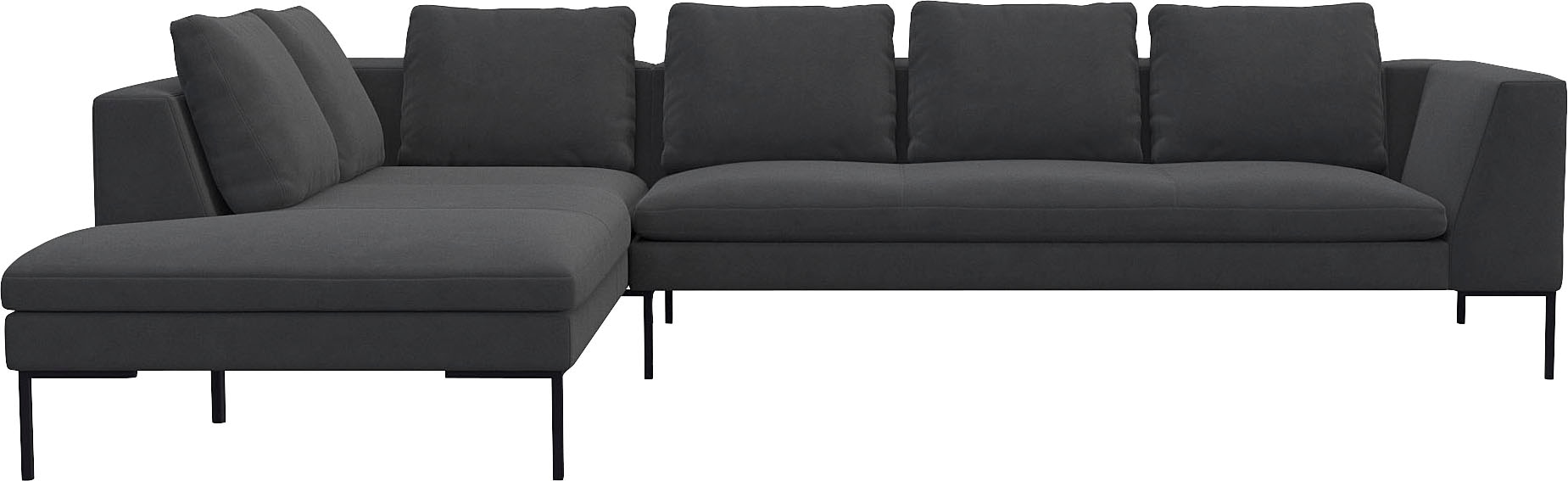 FLEXLUX Ecksofa "Loano", modernes Sofa, frei im Raum stellbar, lose Kissen, Kaltschaum im Sitz von Flexlux