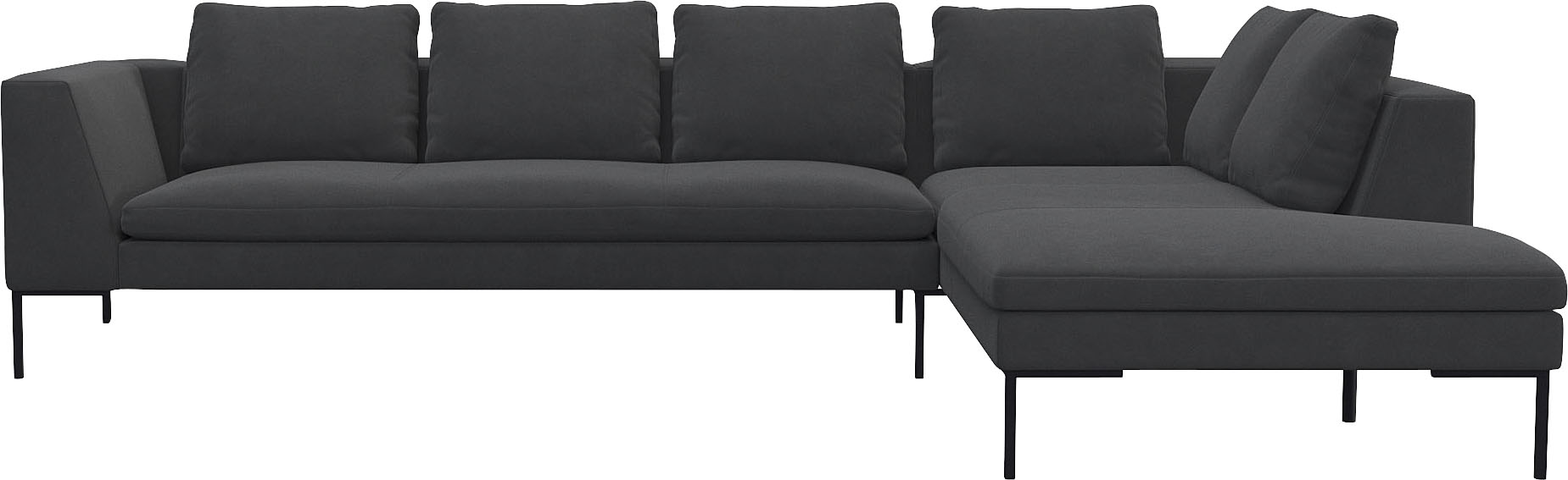 FLEXLUX Ecksofa "Loano", modernes Sofa, frei im Raum stellbar, lose Kissen, Kaltschaum im Sitz von Flexlux