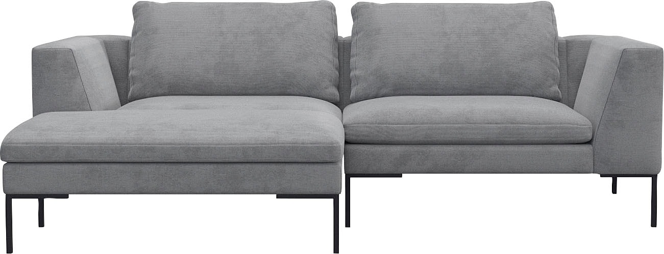 FLEXLUX Ecksofa "Loano", modernes Sofa, frei im Raum stellbar, lose Kissen, Kaltschaum im Sitz von Flexlux