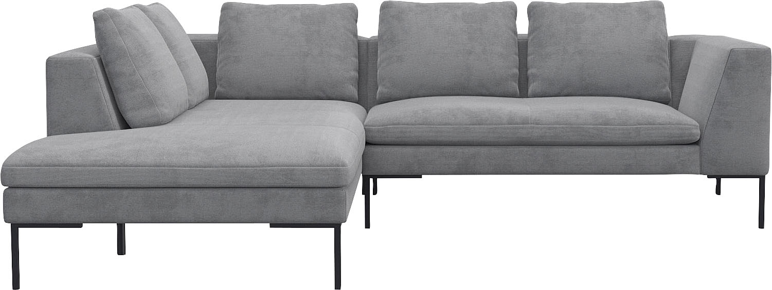 FLEXLUX Ecksofa "Loano", modernes Sofa, frei im Raum stellbar, lose Kissen, Kaltschaum im Sitz von Flexlux