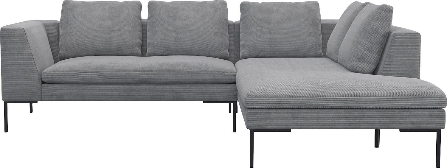 FLEXLUX Ecksofa "Loano", modernes Sofa, frei im Raum stellbar, lose Kissen, Kaltschaum im Sitz von Flexlux