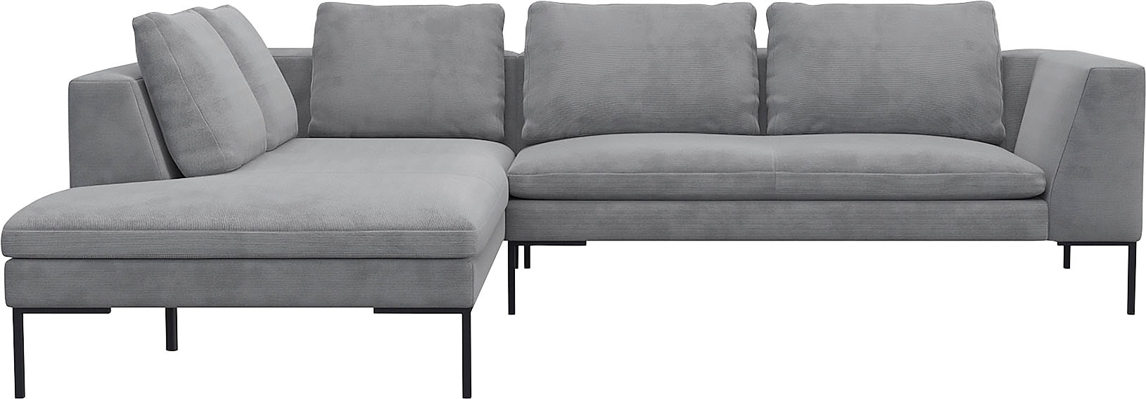 FLEXLUX Ecksofa "Loano", modernes Sofa, frei im Raum stellbar, lose Kissen, Kaltschaum im Sitz von Flexlux