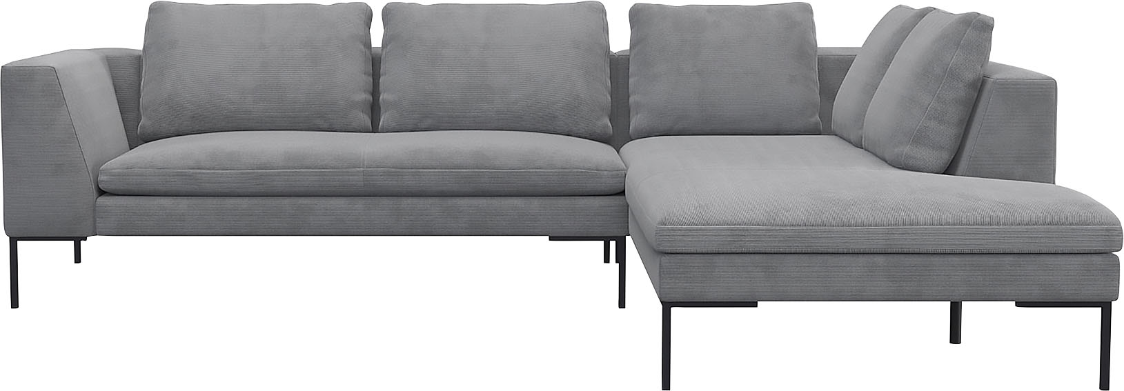 FLEXLUX Ecksofa "Loano", modernes Sofa, frei im Raum stellbar, lose Kissen, Kaltschaum im Sitz von Flexlux