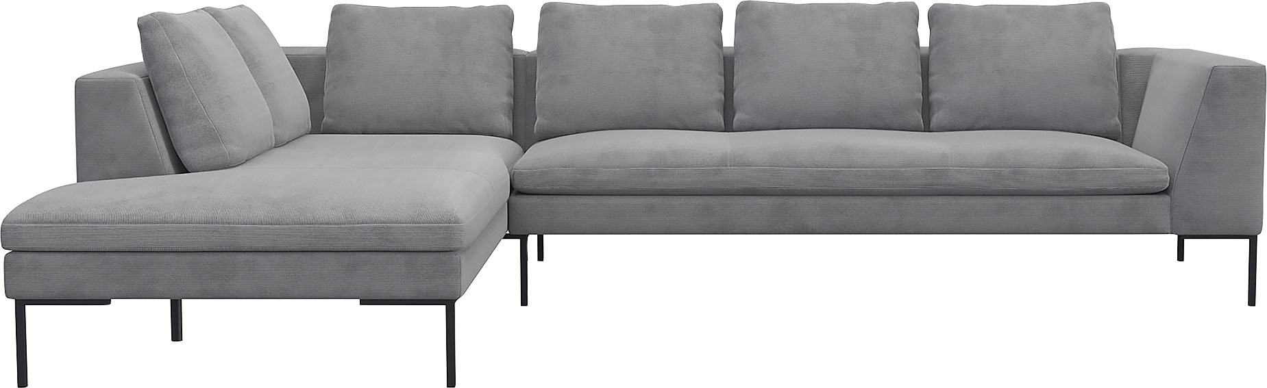 FLEXLUX Ecksofa "Loano", modernes Sofa, frei im Raum stellbar, lose Kissen, Kaltschaum im Sitz von Flexlux