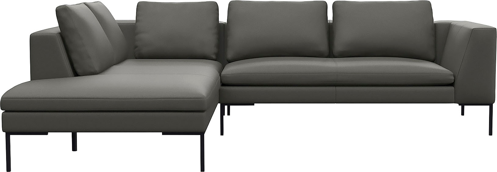 FLEXLUX Ecksofa "Loano", modernes Sofa, frei im Raum stellbar, lose Kissen, Kaltschaum im Sitz von Flexlux