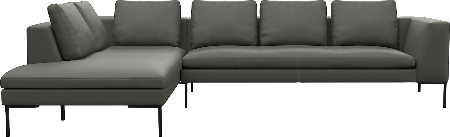 FLEXLUX Ecksofa "Loano", modernes Sofa, frei im Raum stellbar, lose Kissen, Kaltschaum im Sitz von Flexlux