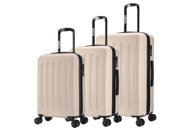 Flexot Hartschalen-Trolley F-3045 (Gr. M, L, XL) – Kofferset – ABS-Hartschale, 4 Rollen, Robuster und moderner Koffer mit vier 360° Rollen und Zahlenschloss von Flexot