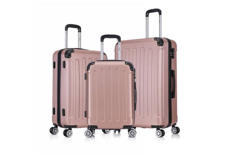 Flexot Hartschalen-Trolley F-2045 Kofferset, 360° Rollen, robuster Reisekoffer, Bordcase, 4 Rollen, Robuster und moderner Koffer mit vier 360° Rollen und Zahlenschloss von Flexot