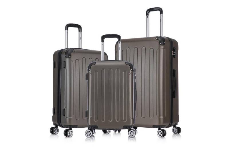 Flexot Hartschalen-Trolley F-2045 Kofferset, 360° Rollen, robuster Reisekoffer, Bordcase, 4 Rollen, Robuster und moderner Koffer mit vier 360° Rollen und Zahlenschloss von Flexot