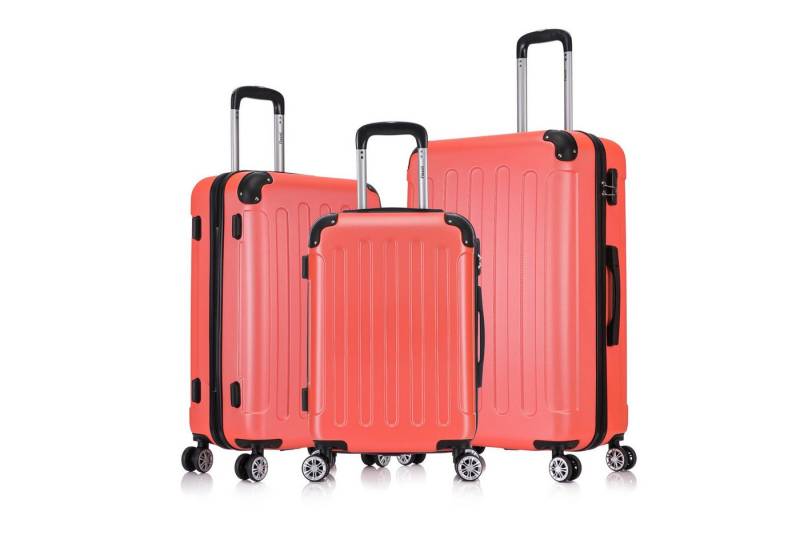 Flexot Hartschalen-Trolley F-2045 Kofferset, 360° Rollen, robuster Reisekoffer, Bordcase, 4 Rollen, Robuster und moderner Koffer mit vier 360° Rollen und Zahlenschloss von Flexot