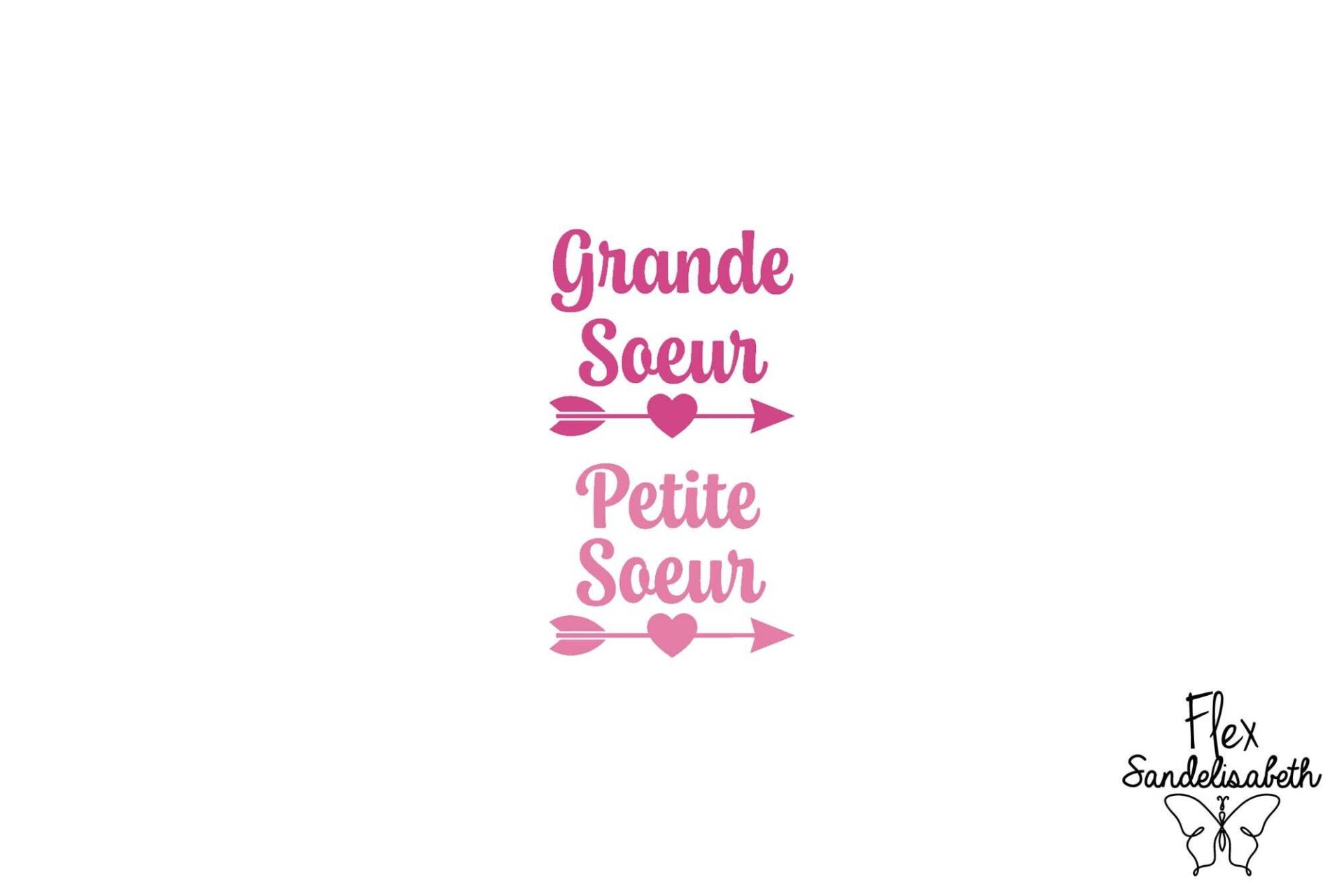 Großer Oder Kleiner Schwester-Pfeil Mit Flexiblem Aufbügel-Textiltransfer in Der Farbe Und Größe Ihrer Wahl von Flexsandelisabethpro