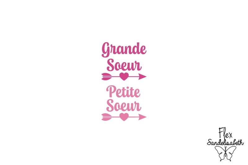 Großer Oder Kleiner Schwester-Pfeil Mit Flexiblem Aufbügel-Textiltransfer in Der Farbe Und Größe Ihrer Wahl von Flexsandelisabethpro