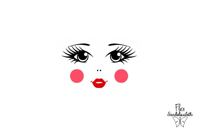 Puppengesicht Zum Aufbügeln Mit Flex-Applikation in Der Größe Ihrer Wahl von Flexsandelisabethpro