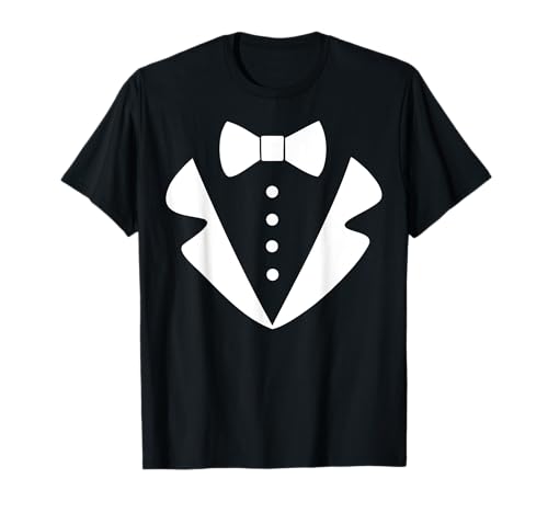 Anzug mit Fliege Aufdruck Weste Kostüm Herren Damen Kinder T-Shirt Anzug mit Fliege Aufdruck Weste Kostüm Herren Damen Kinder T-Shirt von Fliege Anzug Weste Aufdruck Karneval Fasching