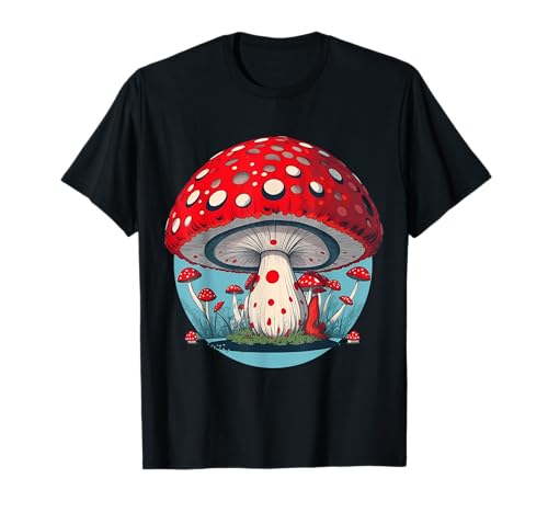 Fliegenpilz - Glückspilz T-Shirt - Damen - Unisex-Erwachsene, Unisex-Kinder - Schwarz - S - Kurzarm - Klassisch - Naturverbunden, Mystisch, Klassisch - Fliegenpilz-Motiv von Fliegenpilz - Glückspilz