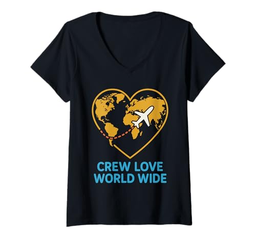 Damen Flugbegleiter Kabinenpersonal Life Aviation Lifestyle T-Shirt mit V-Ausschnitt Damen Flugbegleiter Kabinenpersonal Life Aviation Lifestyle T-Shirt mit V-Ausschnitt von Flight Crew Pride Travel Job Airline Uniform