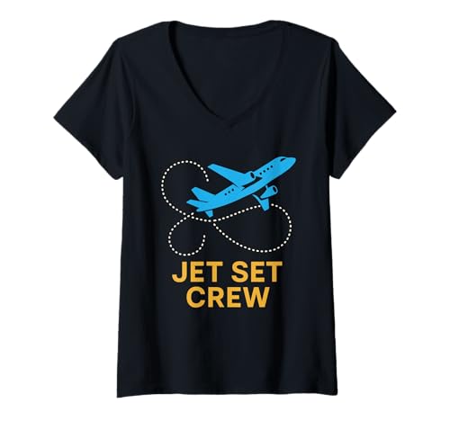 Damen Flugbegleiter Kabinenpersonal Life Aviation Lifestyle T-Shirt mit V-Ausschnitt Damen Flugbegleiter Kabinenpersonal Life Aviation Lifestyle T-Shirt mit V-Ausschnitt von Flight Crew Pride Travel Job Airline Uniform