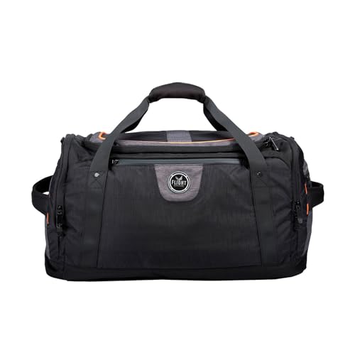 FLIGHT OUTFITTERS Crew Seesack für Damen und Herren – strapazierfähige, vielseitige Hand-/Schulter-Tragetasche mit mehreren Taschen, Schwarz/Grau, Schwarz/Grau von Flight Outfitters
