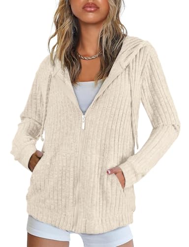 Flikity Kapuzenpullover für Damen Dünne Jacke Sommer Zipper Hoodies für Damen Sweatjacke mit Reißverschluss Herbst Kleidung M von Flikity
