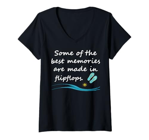Damen Flip Flop Sommer Urlaub Reise Spruch Outfit Design T-Shirt mit V-Ausschnitt Damen Flip Flop Sommer Urlaub Reise Spruch Outfit Design T-Shirt mit V-Ausschnitt von Flip Flop Geschenke Damen Herren Urlaub Outfit