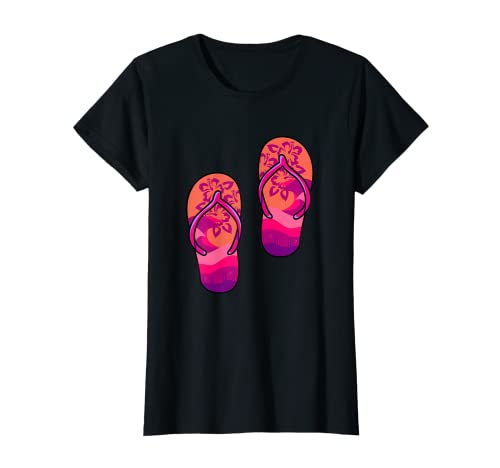 Damen Flip Flop Design mit Blumen T-Shirt Damen Flip Flop Design mit Blumen T-Shirt von Flip Flop Shirts For Tourists