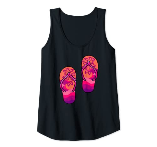 Damen Flip Flop Design mit Blumen Tank Top Damen Flip Flop Design mit Blumen Tank Top von Flip Flop Shirts For Tourists