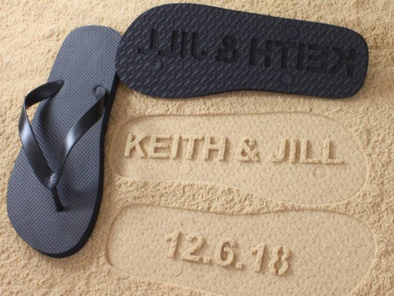 Benutzerdefinierte Jubiläumsdatum Sand Imprint Flip Flops - Erhältlich in 140+ Farbkombinationen Benutzerdefinierte Jubiläumsdatum Sand Imprint Flip Flops - Erhältlich in 140+ Farbkombinationen von FlipSideFlipFlops