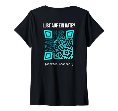 Damen QR Mallorca Party Outfit Scan Code GEH Weg Du Bist Kein Bier T-Shirt mit V-Ausschnitt von Flirt Spruch Lustige Malle Kleidung RÜCKENDRUCK QR