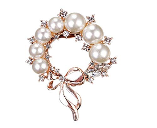 Brooch, Fashion Lady Pearl Brooch Wedding Bridal Bouquet Brooch Dress Crystal Brooch Clip Charm Jewelry Gifts Multicolour von Fliyeong